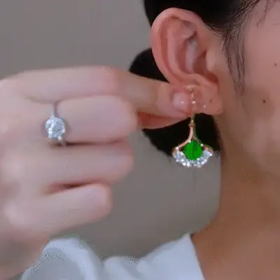 Apricot Leaf Opal Earrings